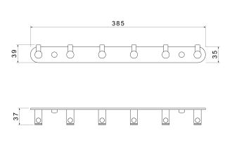 Планка с шестью крючками Aquatek Европа AQ4124BG шлифованное золото